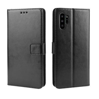 Retro Crazy Horse textuur horizontale Flip lederen case voor Galaxy Note10 Pro met houder & kaartsleuven & fotolijstjes (zwart)