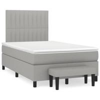 Boxspring met matras stof lichtgrijs 120x190 cm - thumbnail