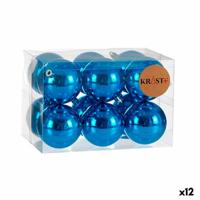 Set kerstballen Blauw Plastic Ø 7 cm (12 Stuks) - thumbnail