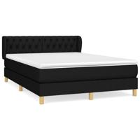 Boxspring met matras stof zwart 140x200 cm - thumbnail