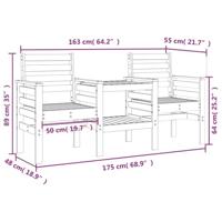 Tuinbank met tafel 2-zits massief grenenhout - thumbnail