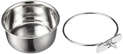 Kerbl Rvs bakje 600 ml 12 cm schroefbevestiging voor vogels