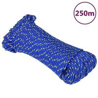VidaXL Boottouw 4 mm 250 m polypropyleen blauw - thumbnail