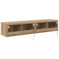 Tv-wandmeubels 2 st met LED 80x35x31 cm artisanaal eiken - thumbnail