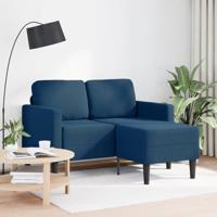 2-zitsbank met ligstoel L-vormig 125 cm stof blauw - thumbnail