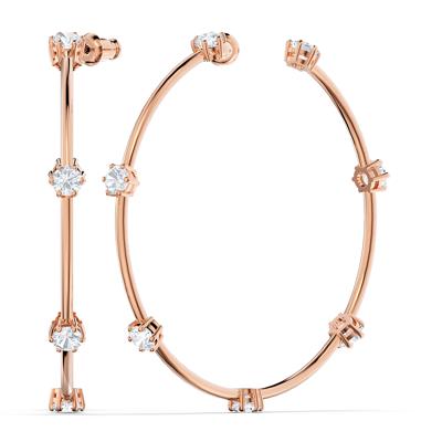 Swarovski 5609706 Oorringen Constella rosekleurig-wit 63 mm Swarovski 5609706 Oorringen Constella rosekleurig-wit 63 mm