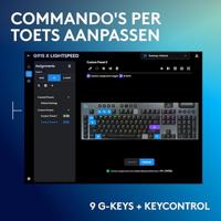 Logitech G G915 X LIGHTSPEED Low-Profile Wireless Gaming Keyboard, Double-Shot PBT Keycaps, volledig programmeerbare toetsen, RGB-achtergrondverlichting, GL Brown Tactile, US INT'L QWERTY - Zwart - thumbnail
