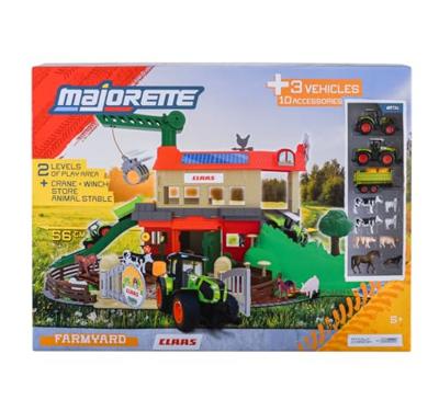 Majorette Claas Kleurenkaart + 3 voertuigen Boerderijschuur (model)