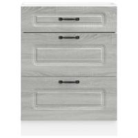 Keuken onderkast Kalmar bewerkt hout grijs sonoma eiken - thumbnail