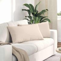 VidaXL Sofa kussens 2 stuks beige 80 x 40 cm stof - thumbnail