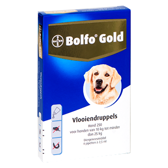 Bolfo Gold 250 hond vlooiendruppels 4 pipetten