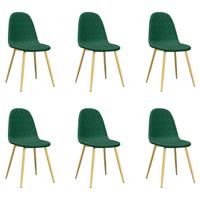 Eetkamerstoelen 6 st fluweel donkergroen - thumbnail