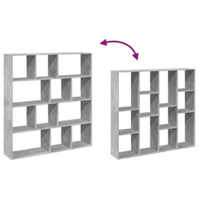 Boekenkast 132x29x141,5 cm bewerkt hout betongrijs