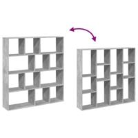 Boekenkast 132x29x141,5 cm bewerkt hout betongrijs - thumbnail