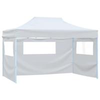 Partytent met 3 zijwanden inklapbaar 3x4,5 m wit - thumbnail