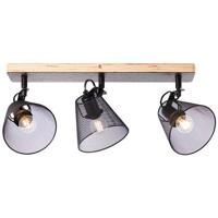 Brilliant 40130/76 - 3 Spots Plafondlamp Metaal/Hout - thumbnail