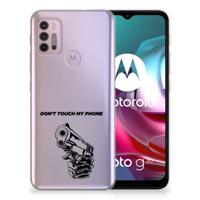 Motorola Moto G30 | G10 Silicone-hoesje Gun Don't Touch My Phone - thumbnail