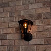 Retro LED Wandlamp met E27 fitting - Jesi - IP44 - Zwart - thumbnail