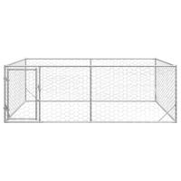 Hondenkennel voor buiten met deur 3x2x1 m gegalvaniseerd staal - thumbnail