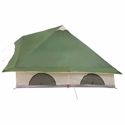VidaXL Tipi tent met dak met opslag groen 358 x 296 x 258 cm taft