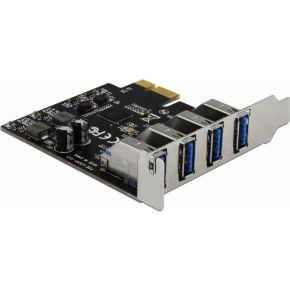 Delock 90304 USB 3.0 PCI Express x1-kaart met 4 x externe Type-A-vrouwtjes Delock 90304 USB 3.0 PCI Express x1-kaart met 4 x externe Type-A-vrouwtjes