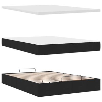 Ottoman bed met matras en LED's 140x190cm stof zwart