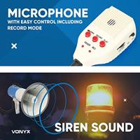 Vonyx MEG065 Megafoon 65W USB/SD/accu/opname/sirene/microfoon - thumbnail