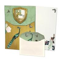 Briefpapier met enveloppen: Chinees behang papier, Kasteel Heeswijk - thumbnail