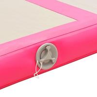 VidaXL Gymnastiekmat met pomp opblaasbaar 400x100x10 cm pvc roze - thumbnail