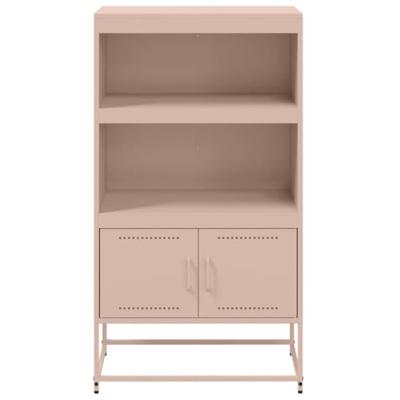 Hoge kast 68,5x38,5x123,5 cm staal roze