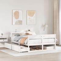 Bedframe zonder matras massief grenenhout wit 140x200 cm - thumbnail
