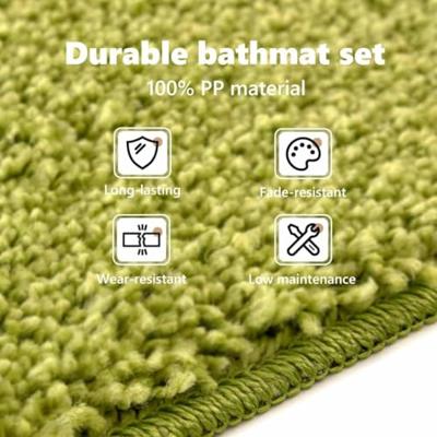 VidaXL Antislip badmat set 2 pcs groen pp VidaXL Antislip badmat set 2 pcs groen pp
