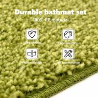 VidaXL Antislip badmat set 2 pcs groen pp - thumbnail