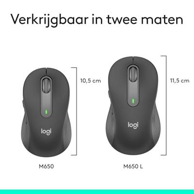 Logitech Signature M650 Large Grafiet Linkshandig Draadloze Muis