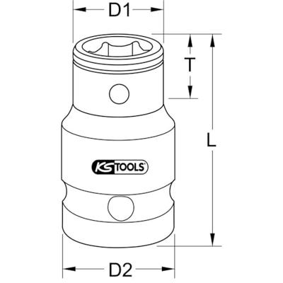 KS Tools 918.1271 1/2 bit-adapterdop, voor bits 10 mm