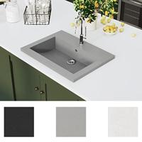Wasbak 600x450x120 mm graniet grijs - thumbnail