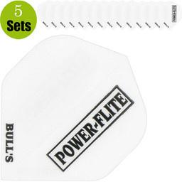 Bull's Powerflite Solid 5-pack witte flights