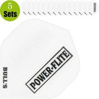 Bull's Powerflite Solid 5-pack witte flights - thumbnail