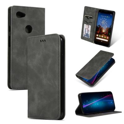 Retro huid voelen Business magnetische horizontale Flip lederen case voor Google pixel 3A XL (donkergrijs) Retro huid voelen Business magnetische horizontale Flip lederen case voor Google pixel 3A XL (donkergrijs)