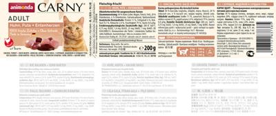 ANIMONDA Carny Adult Chicken, turkey and duck hearts - nat kattenvoer - 200g