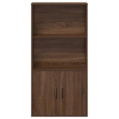 Boekenkast 60x24x120 cm bewerkt hout bruin eikenkleurig