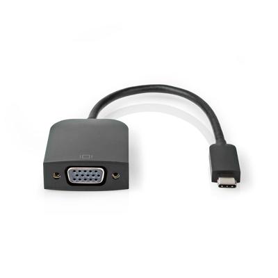 Nedis USB-C Adapter | USB-C Male naar VGA Female 15p | 1920x1200 | 5 Gbps | 0.2 m | 1 stuks - CCGP64852BK02 CCGP64852BK02