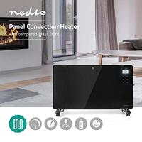 Nedis HTPL20FBK Glazen Paneel Convectorkachel Thermostaat Lcd-scherm 2 Warmtestanden Staand / Wandmontage 2000 W Zwart - thumbnail