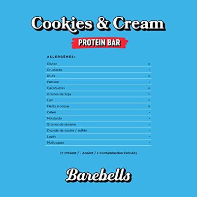 Barebells reep Original Cookies & Cream, 55 g, pak van 12 stuks Barebells reep Original Cookies & Cream, 55 g, pak van 12 stuks