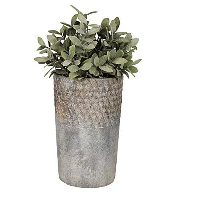 Clayre & Eef Bloempot Ø 14x23 cm Grijs Steen Rond Bloempot binnen