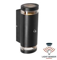 Steinhauer Buitenlamp Panay incl. LED 2 lichts dag nacht sensor zwart - thumbnail