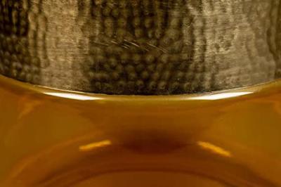 Dutchbone Bijzettafel 'Cave' IJzer en glas, 35cm, kleur Amber