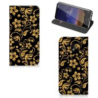 Nokia 2.2 Smart Cover Gouden Bloemen - thumbnail