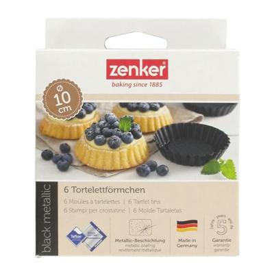 Zenker mini vruchtentaartvorm 6 delig black metallic 10cm