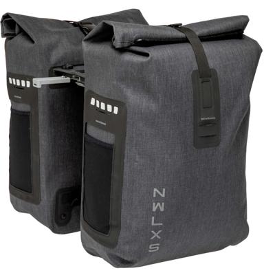 New looxs varo dubbele fietstas - waterdicht - grijs